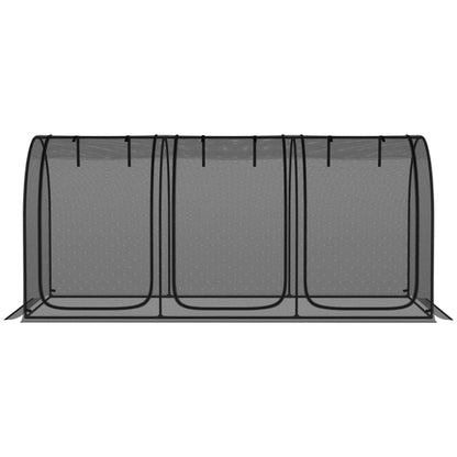 9' x 4' Crop Cage, Garden Plant Protector, 3 Zippered Doors, 4 Stakes, Black Mini Greenhouses at Gallery Canada