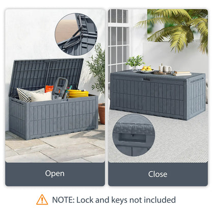 220 Gallon Resin Deck Box, Waterproof Lockable Outdoor Storage Patio Storage Boxes at Gallery Canada