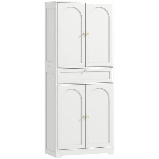 72.4" Tall Kitchen Pantry Cabinet, Shaker Doors, Adjustable Shelves, White Kitchen Pantry Cabinets White at Gallery Canada