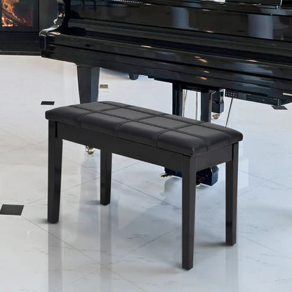 Classic Piano Bench, PU Leather, Rubber Wood Legs, Black Piano Benches at Gallery Canada