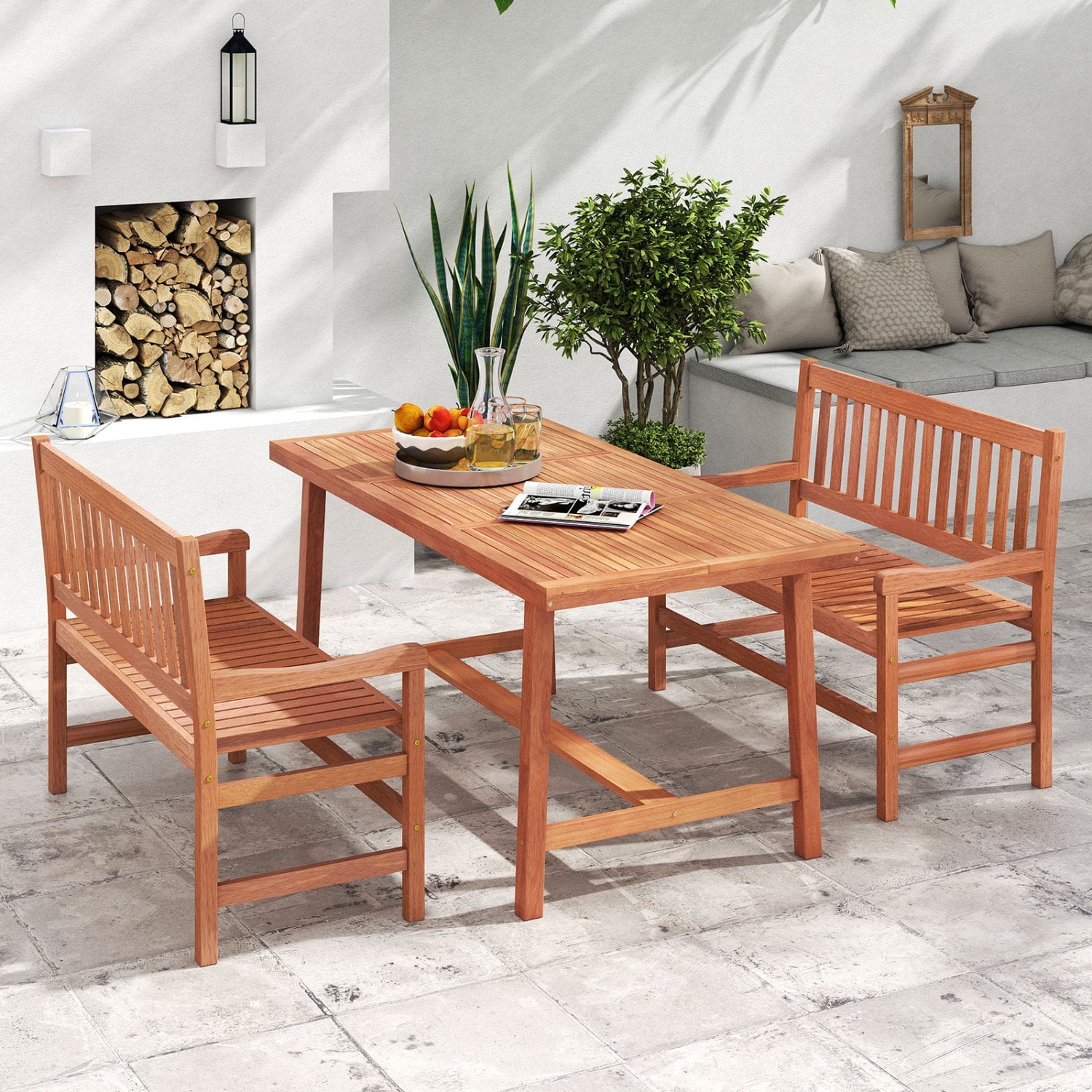44 Inch 2-Seat Outdoor Loveseat Bench Outdoor Benches at Gallery Canada