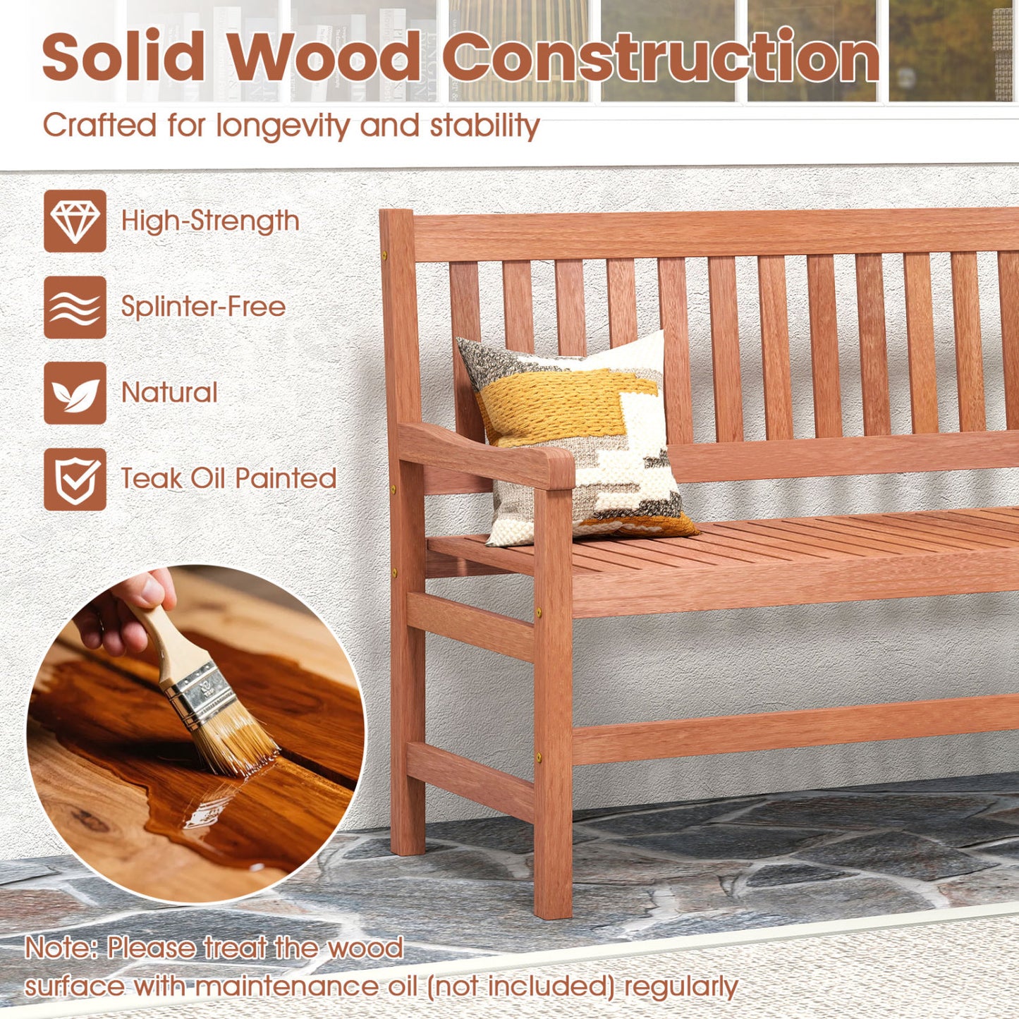 44 Inch 2-Seat Outdoor Loveseat Bench Outdoor Benches at Gallery Canada