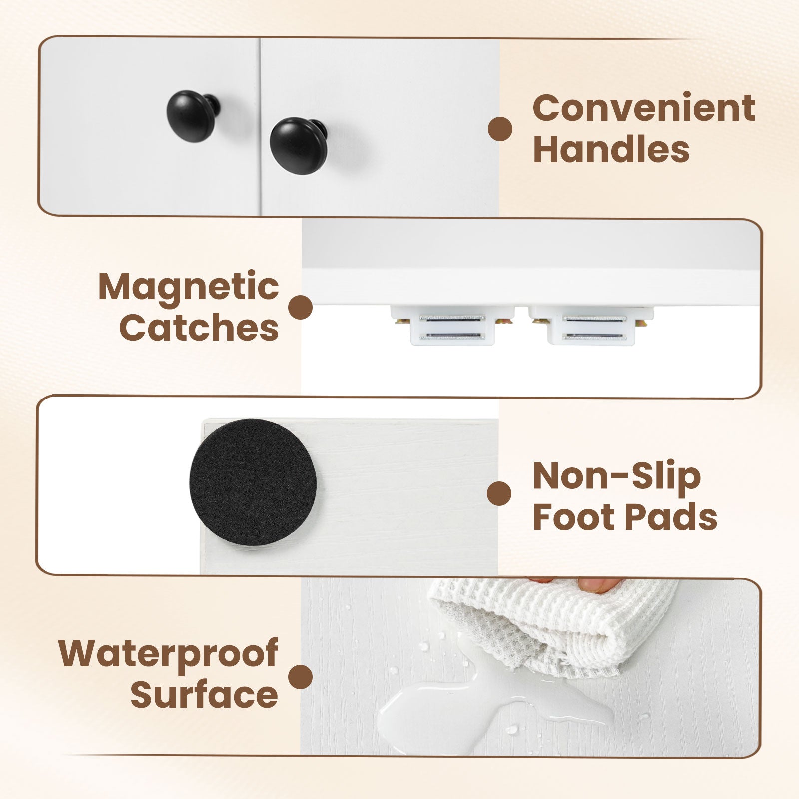 44 Inches Tall Bookshelf with Doors and Adjustable Shelf-2 Pieces, White Bookcases at Gallery Canada