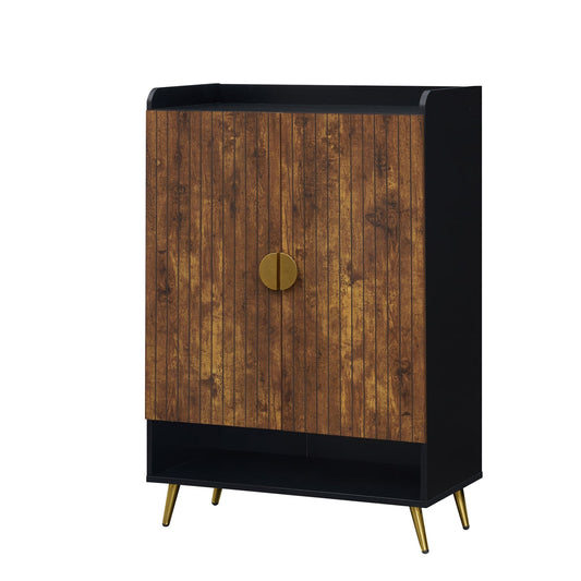 44" Tall Shoe Storage Cabinet, 7-Tier Doors, Adjustable Shelves, Rustic Brown Shoe Racks & Storage Benches Rustic Brown at Gallery Canada