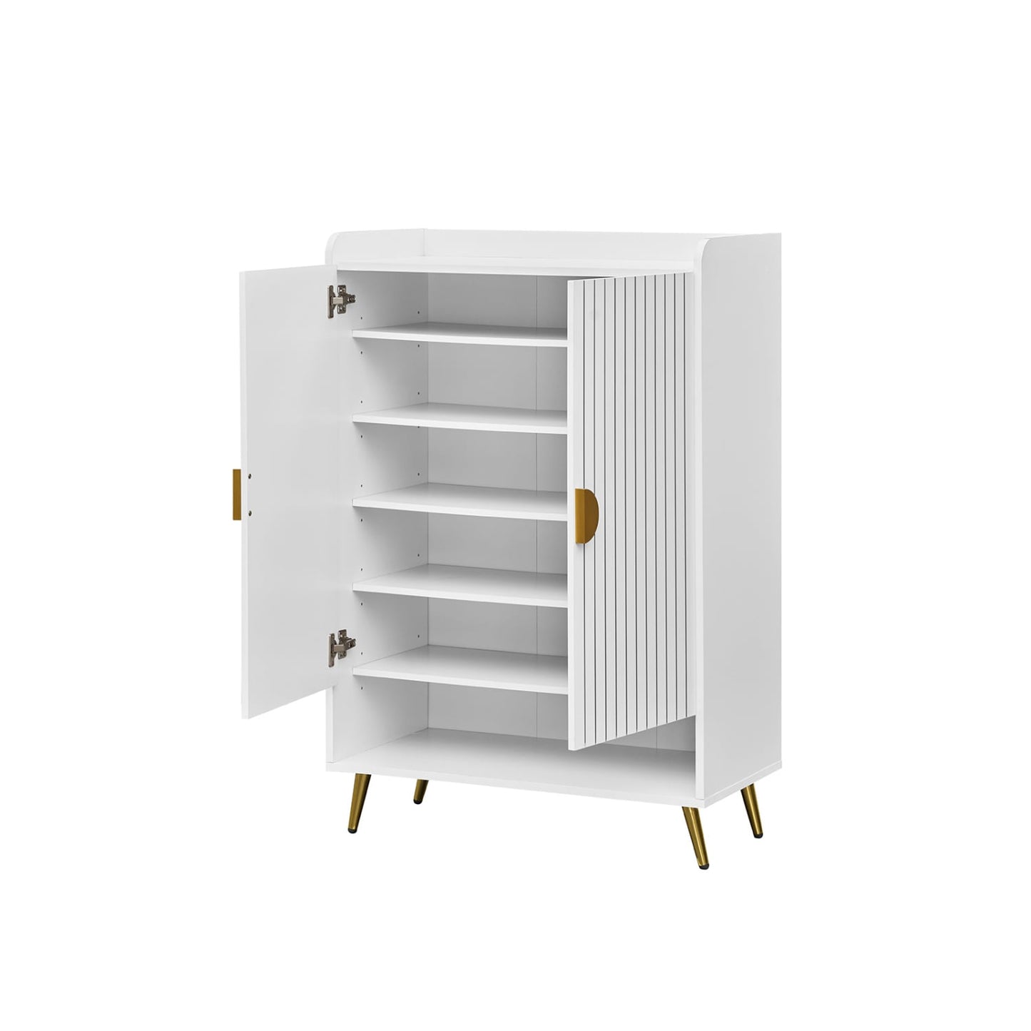 44" Shoe Storage Cabinet, 7-Tier, Adjustable Shelves, White