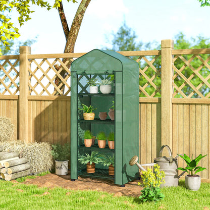 Portable Greenhouse, 4 Tier Shelves, PE Cover, Green Walk In Greenhouses at Gallery Canada