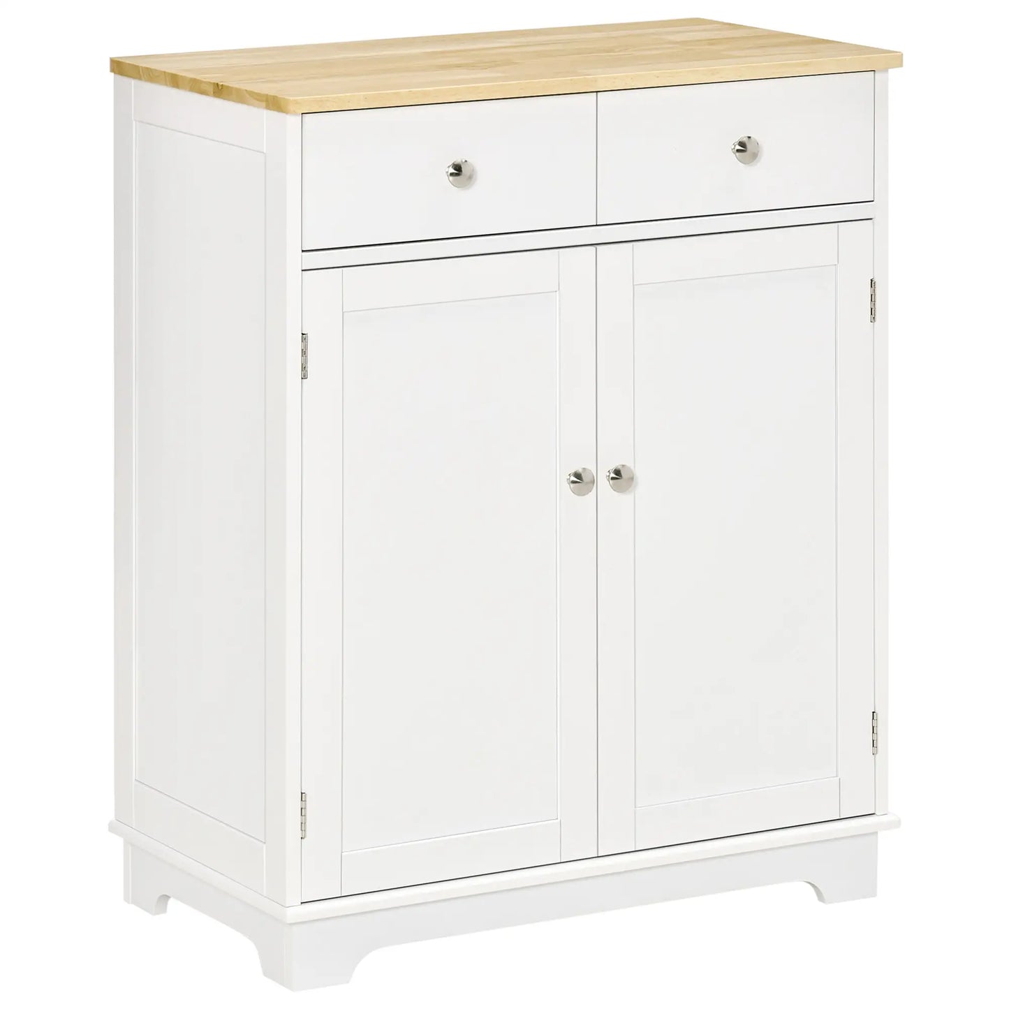 Sideboard Buffet Cabinet, 27" Kitchen Storage, Adjustable Shelf, White Storage Cabinets Natural, White at Gallery Canada