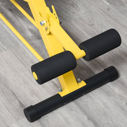 Adjustable Weight Bench Roman Chair Exercise Training Multi-Functional Hyper Extension Bench Dumbbell Bench Ab Sit up Decline Flat Black and Yellow - Gallery Canada
