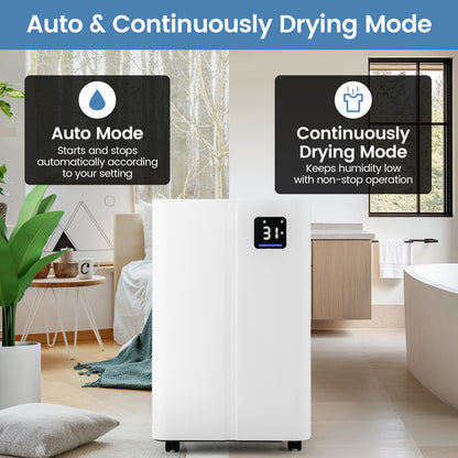 4500 Sq.Ft 54 Pints Dehumidifier with 3 Modesfor Home and Basement, White Dehumidifiers at Gallery Canada