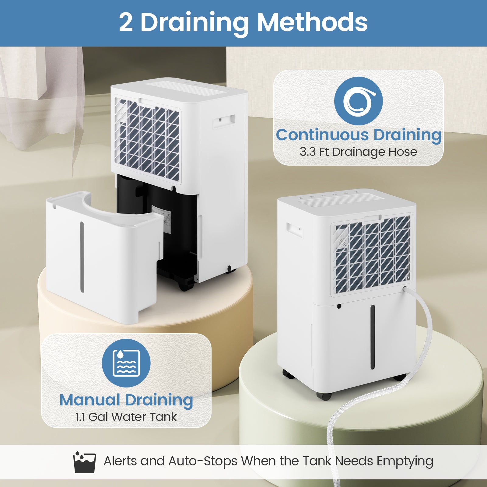 4500 Sq.Ft 54 Pints Dehumidifier with 3 Modesfor Home and Basement, White Dehumidifiers at Gallery Canada