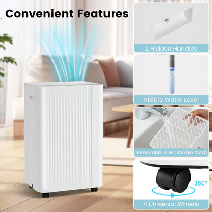 4500 Sq.Ft 54 Pints Dehumidifier with Drain Hose for Home, White Dehumidifiers at Gallery Canada