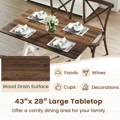Modern Dining Table Wooden Kitchen Table with X-shaped Frame, White Dining Tables at Gallery Canada