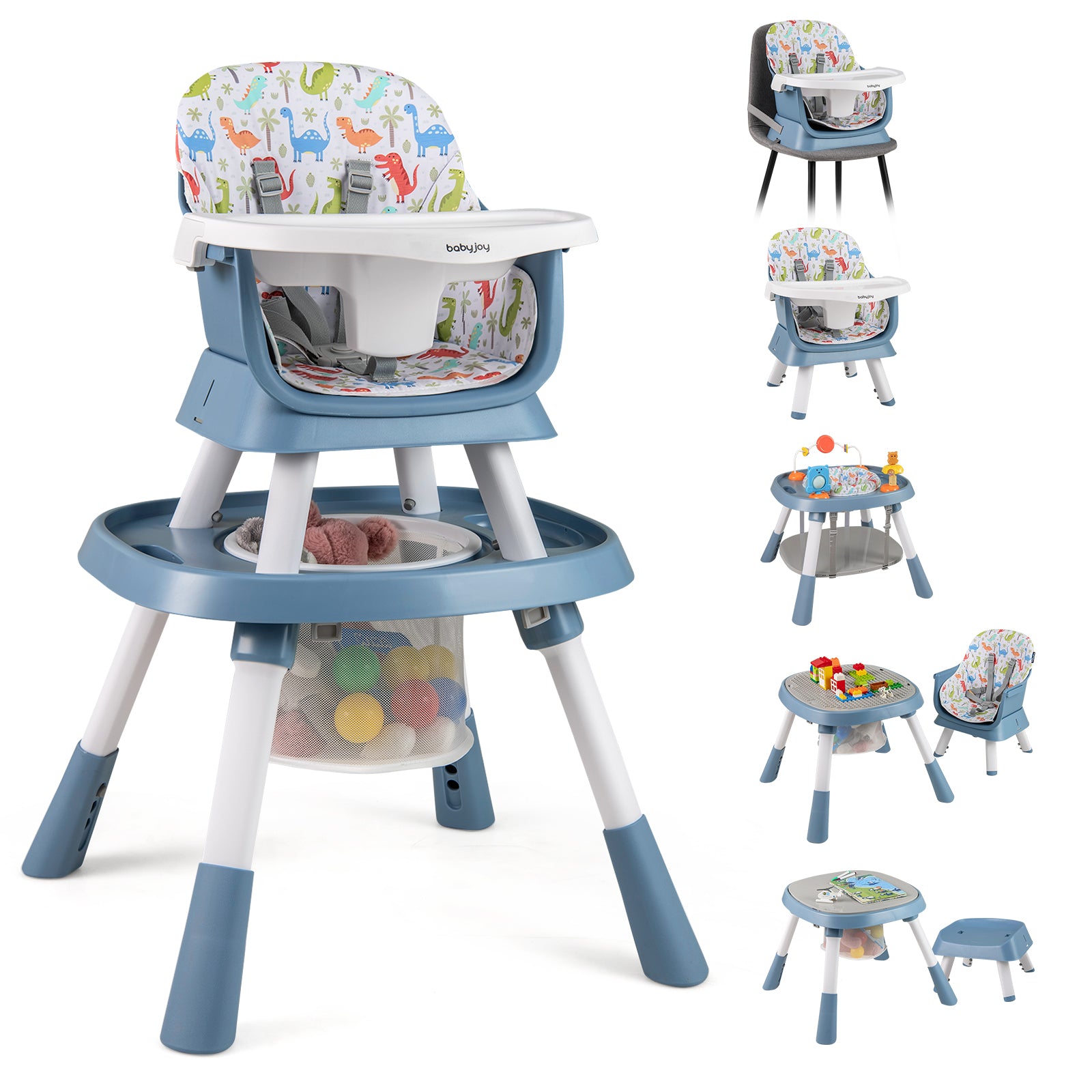 16-in-1 Baby High Chair with Activity Center and Booster Seat for Babies and Toddlers-Celadon, Green High Chairs at Gallery Canada