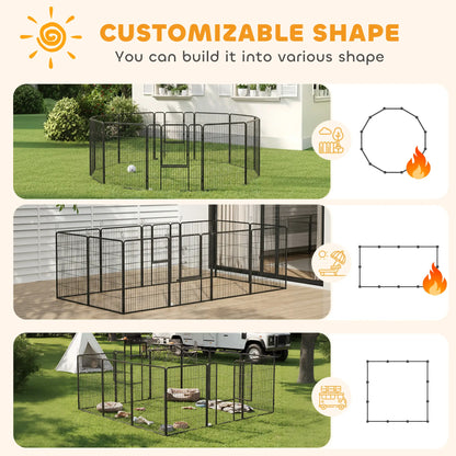Dog Pen With Gate, 12 Panels Puppy Playpen, 39"H Houses, Kennels & Pens at Gallery Canada