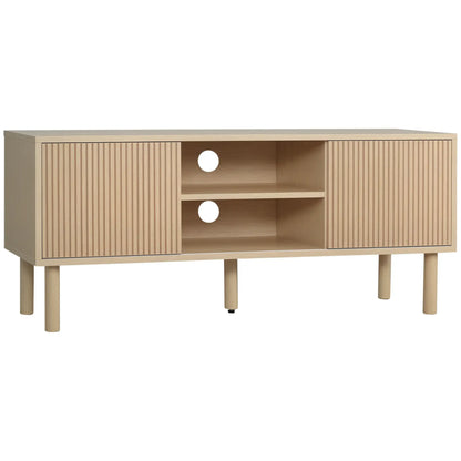 Modern TV Stand for 50" TVs, Cabinet with Storage Shelves, Natural TV Stands at Gallery Canada
