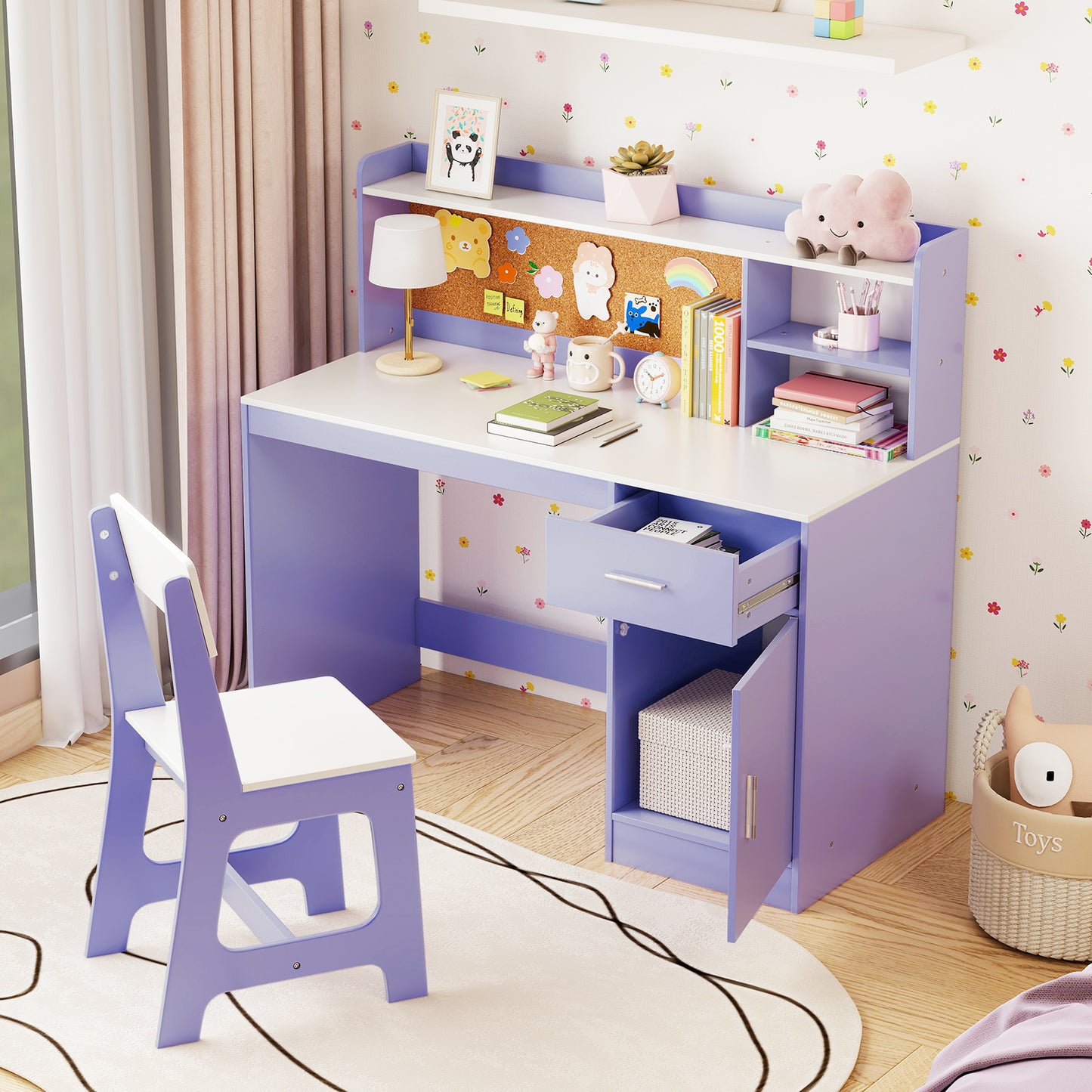Kids Study Desk and Chair Set Student Table and Chair, Purple Kids Table & Chair Sets at Gallery Canada