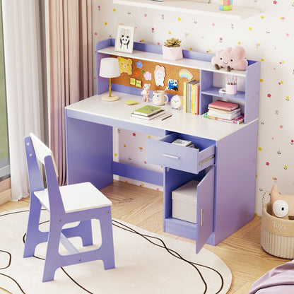 Kids Study Desk and Chair Set Student Table and Chair, Purple Kids Table & Chair Sets at Gallery Canada