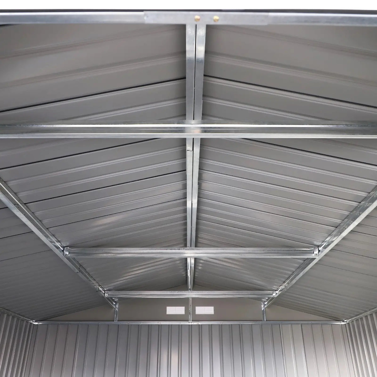 11' x 13' Garden Storage Shed, Metal, Double Doors, White Sheds at Gallery Canada