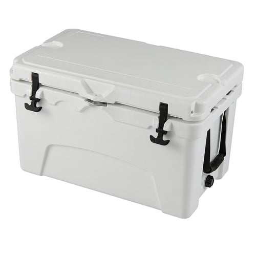 45 Quart Portable Hard Cooler Insulated Ice Chest Keeps Cool for up to 6 Days, White