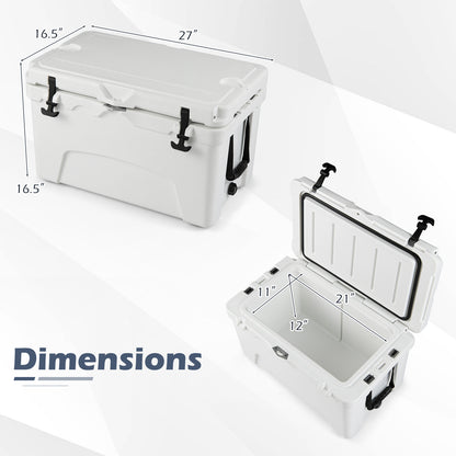 45 Quart Portable Hard Cooler Insulated Ice Chest Keeps Cool for up to 6 Days, White Coolers at Gallery Canada