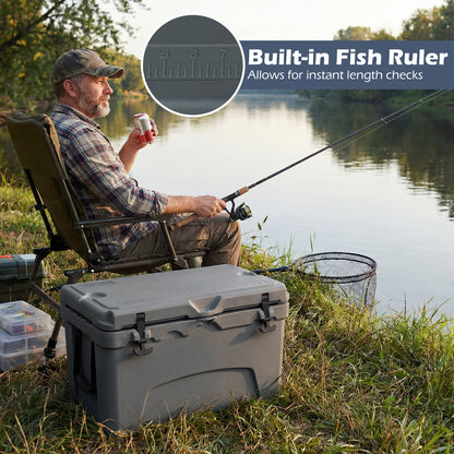 45 Quart Portable Hard Cooler, Insulated Ice Chest, Gray Coolers at Gallery Canada