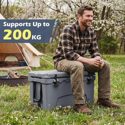 45 Quart Portable Hard Cooler, Insulated Ice Chest, Gray Coolers at Gallery Canada