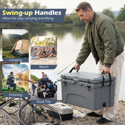 45 Quart Portable Hard Cooler, Insulated Ice Chest, Gray Coolers at Gallery Canada
