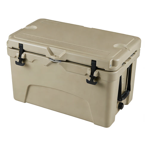 45 Quart Portable Hard Cooler, Insulated Ice Chest, Khaki