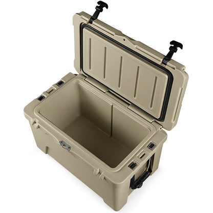 45 Quart Portable Hard Cooler, Insulated Ice Chest, Khaki Coolers at Gallery Canada
