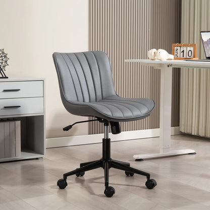 Armless Office Chair, 360° Swivel, Adjustable Height, Dark Grey Task Chairs at Gallery Canada