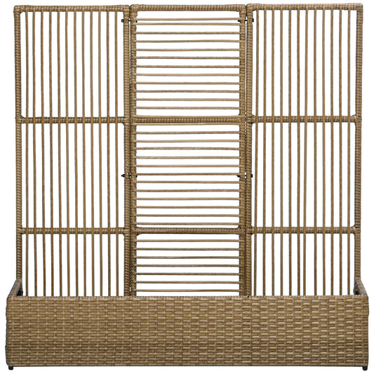 Raised Garden Bed with Lattice Trellis, Rattan Planter with Storage, Sand Brown Raised Garden Beds Sand Brown at Gallery Canada