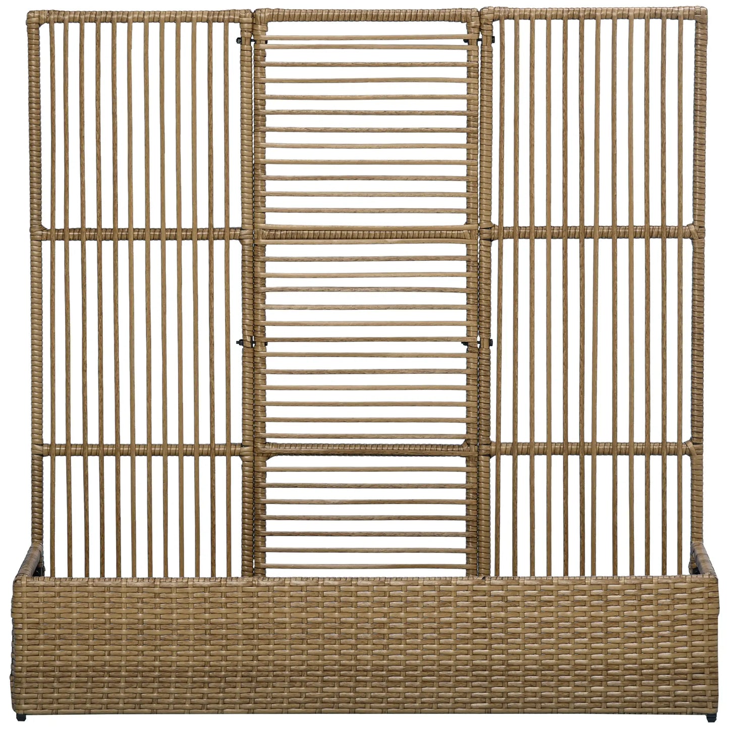 Raised Garden Bed with Lattice Trellis, Rattan Planter with Storage, Sand Brown Raised Garden Beds Sand Brown at Gallery Canada
