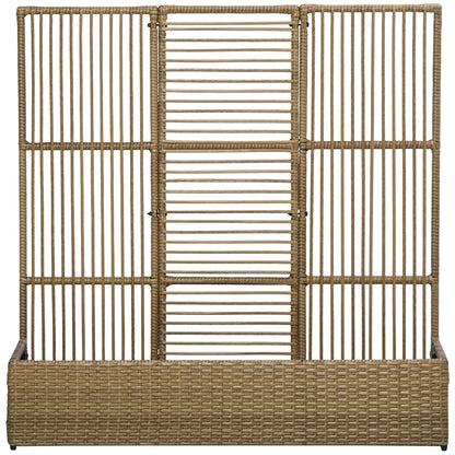 Raised Garden Bed with Lattice Trellis, Rattan Planter with Storage, Sand Brown Raised Garden Beds Sand Brown at Gallery Canada