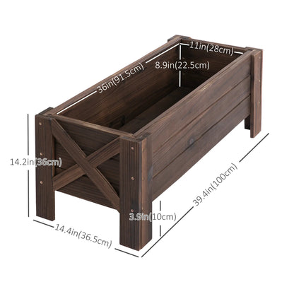 3.3 x 1.2 x 1.2 ft Raised Garden Bed, Carbonized Elevated Garden Beds at Gallery Canada