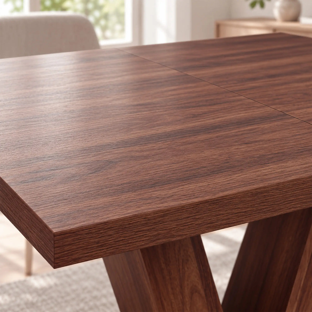Modern Kitchen Dining Table For 4 People, Walnut