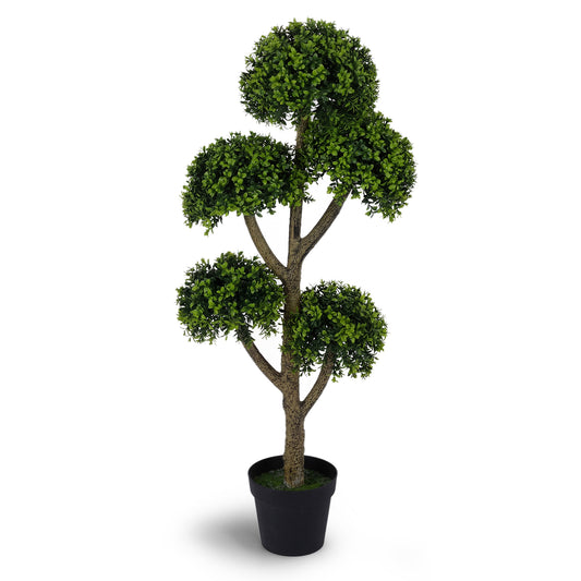 46-Inch Artificial Boxwood Topiary Tree, 5 Ball-Shaped Topiaries Faux Plants Options at Gallery Canada