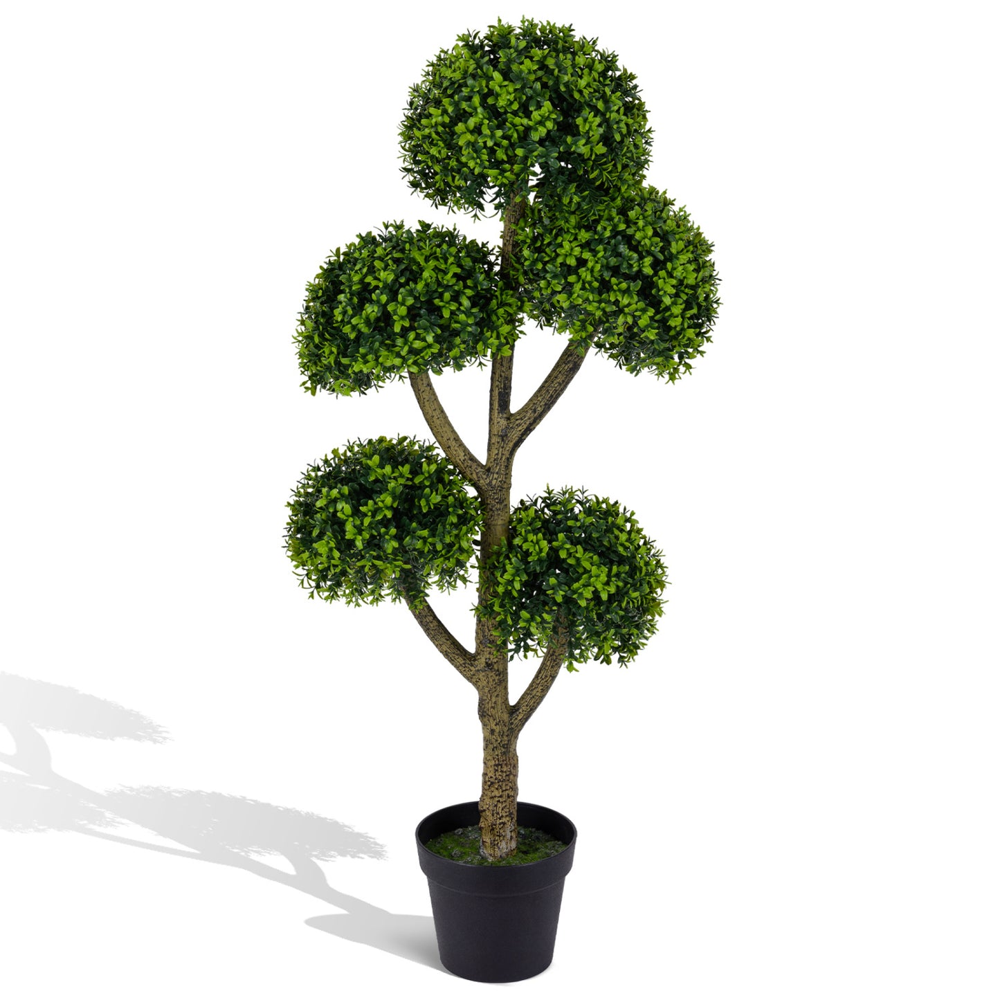 46-Inch Artificial Boxwood Topiary Tree, 5 Ball-Shaped Topiaries Faux Plants at Gallery Canada