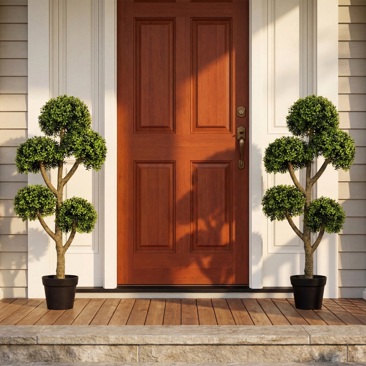 46-Inch Artificial Boxwood Topiary Tree, 5 Ball-Shaped Topiaries Faux Plants at Gallery Canada