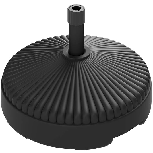 Round Plastic Patio Umbrella Base, 62lbs Sand or 51lbs Water, Black Umbrella Bases Black at Gallery Canada
