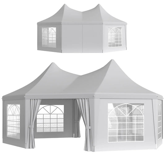 16' x 22' White High Peak Octagonal Wedding Tent, Removable Walls, White Canopy Tents White at Gallery Canada
