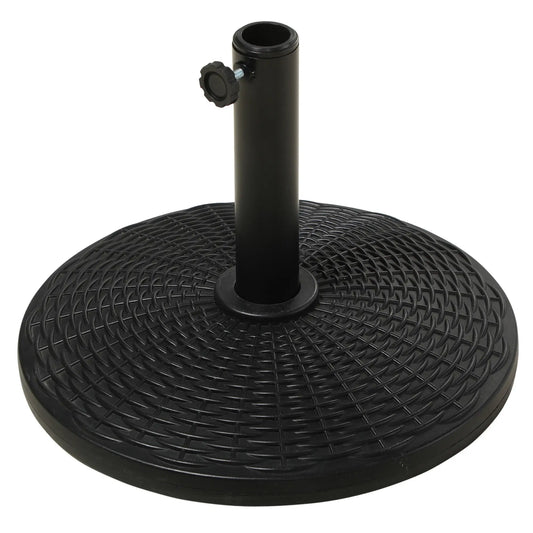 25 lbs Umbrella Base, 17.5" Round, Rattan Design, Black Umbrella Bases Black at Gallery Canada