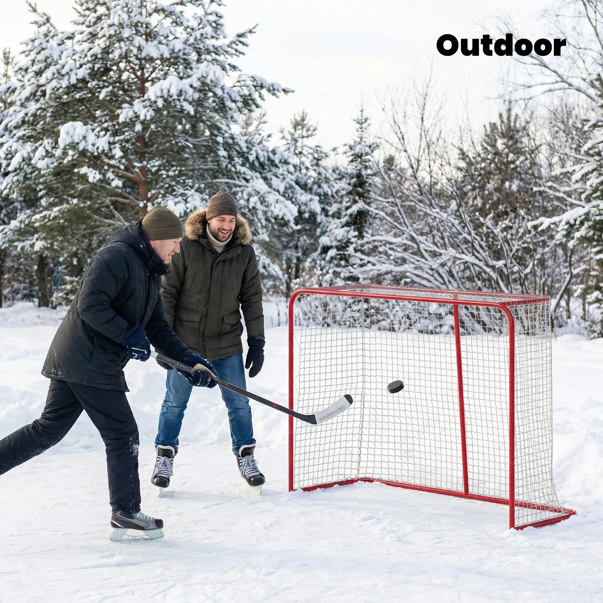 5' x 4' Mini Hockey Goal, Metal Frame, Lightweight Portable Team Sports Equipment at Gallery Canada