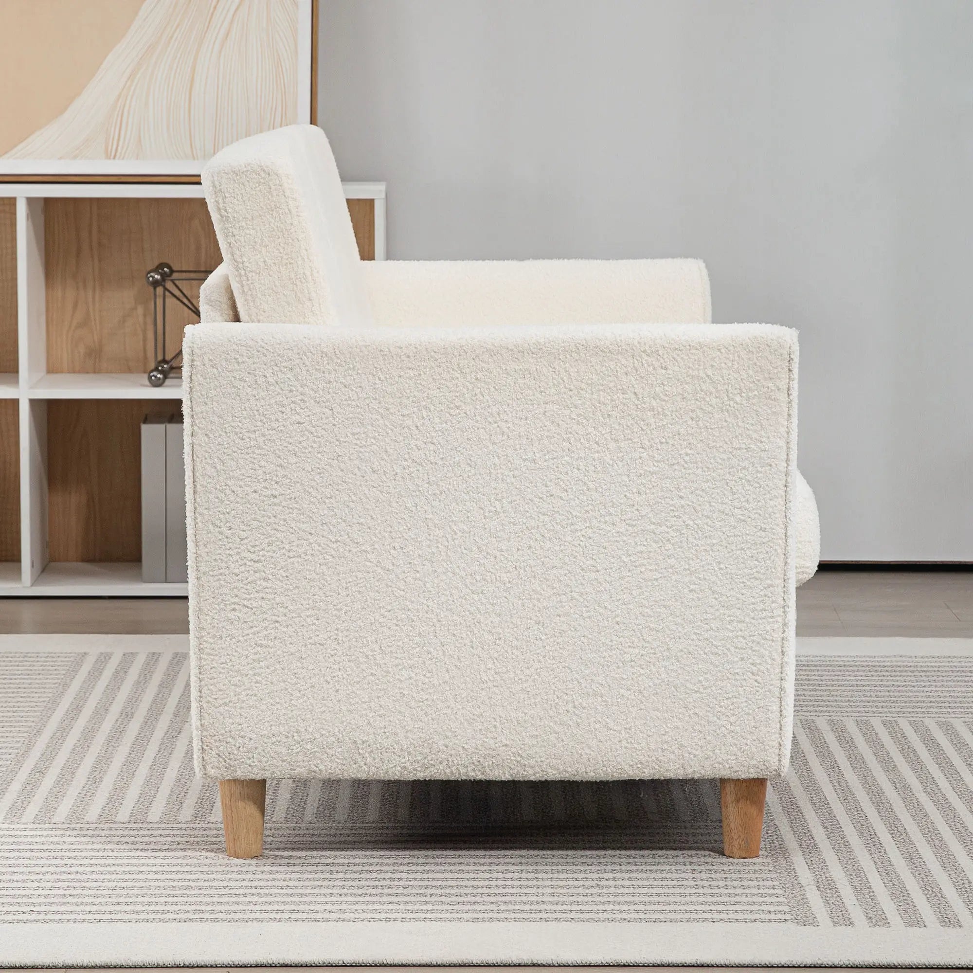 2-Seat Sofa with Armrests, Wood Legs, 2-Seater, Cream White 2-Seater Sofas at Gallery Canada