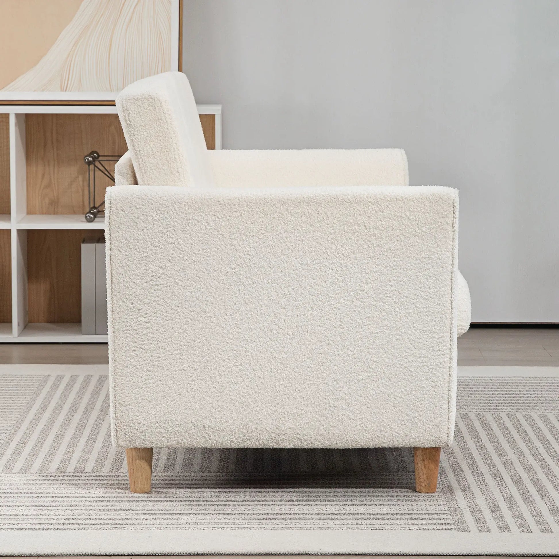 2-Seat Sofa with Armrests, Wood Legs, 2-Seater, Cream White 2-Seater Sofas at Gallery Canada