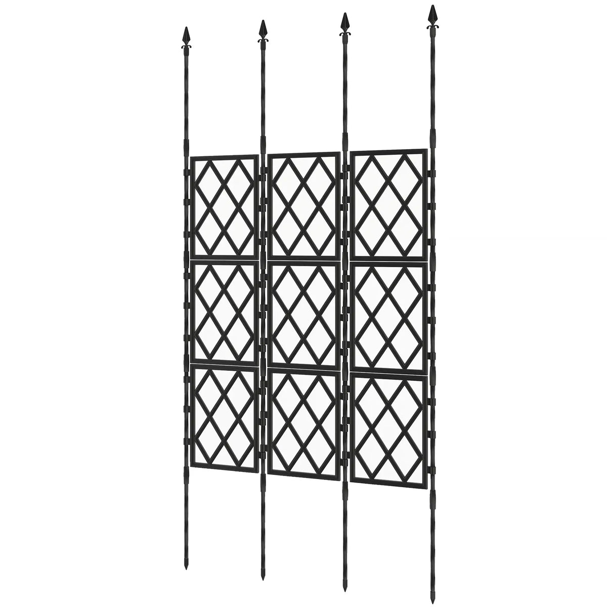 Foldable Garden Trellis, 33.5 x 77.6 Inch, Lattice Climbing Support, Black Plant Stands Black at Gallery Canada
