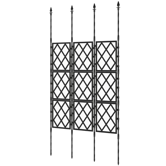 Foldable Garden Trellis, 33.5 x 77.6 Inch, Lattice Climbing Support, Black Plant Stands Black at Gallery Canada