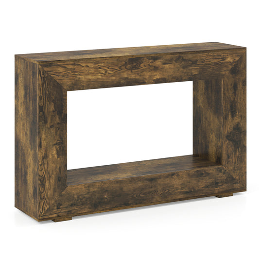 2-Tier Farmhouse Console Table, Open Shelf, Rustic Brown Console Tables Rustic Brown at Gallery Canada