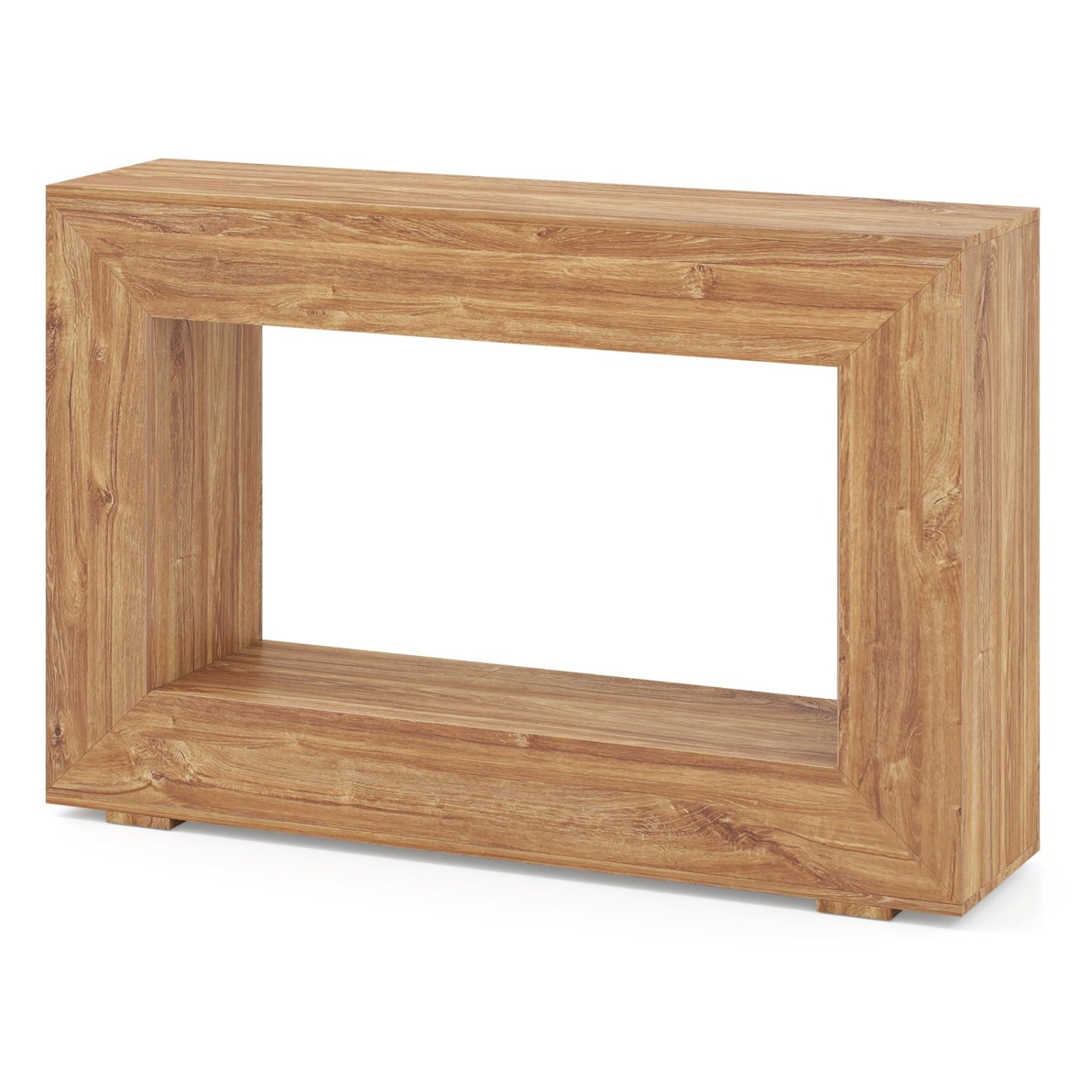 Table console de ferme à 2 niveaux avec étagère, naturelle, 47 pouces