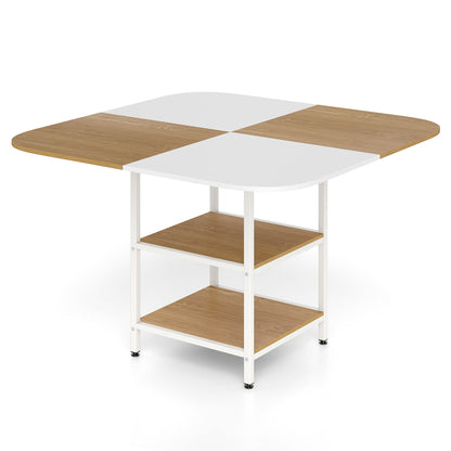 47.5 inch Modern Dining Table Square Kitchen Table with Mix-colored Tabletop, Natural Dining Tables at Gallery Canada