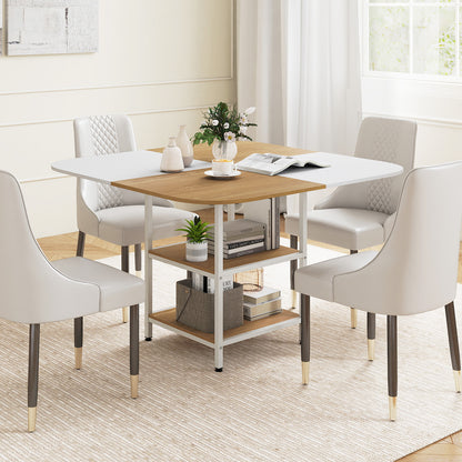 47.5 inch Modern Dining Table Square Kitchen Table with Mix-colored Tabletop, Natural Dining Tables at Gallery Canada
